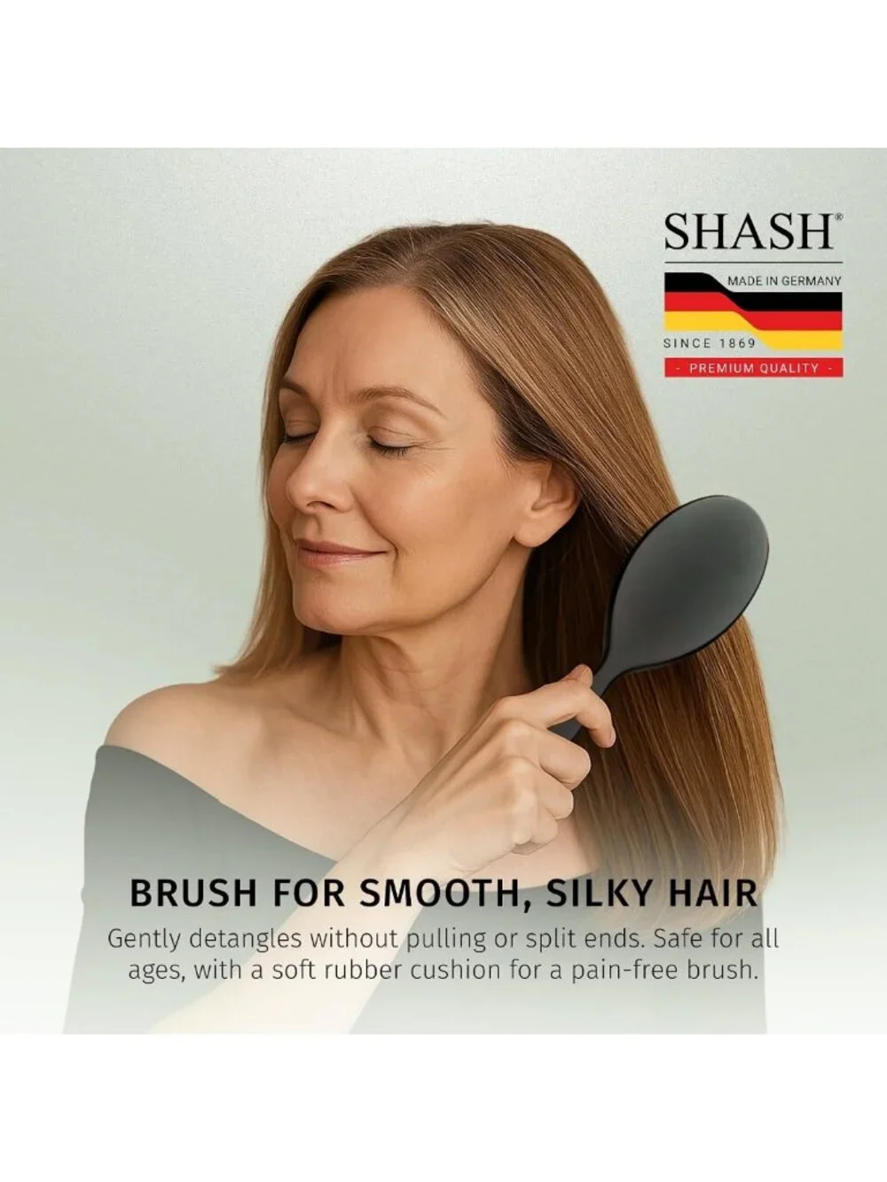 Handmade Nylon & Boar Bristle Brush for Thick Hair - Detangles, Softens